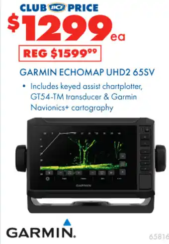 BCF GARMIN ECHOMAP UHD2 65SV offer