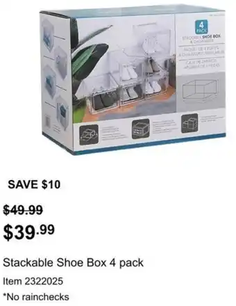 Stackable Shoe Box 4 pack