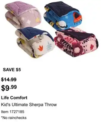 Life Comfort Kid's Ultimate Sherpa Throw