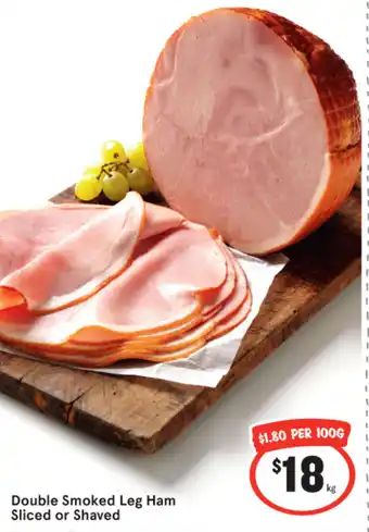 IGA Double Smoked Leg Ham Sliced or Shaved offer