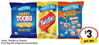 IGA Toobs, Twisties or Cheetos Party Bag 125-270g Selected Varieties offer