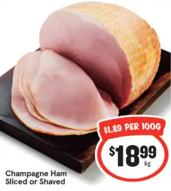 IGA Champagne Ham Sliced or Shaved offer