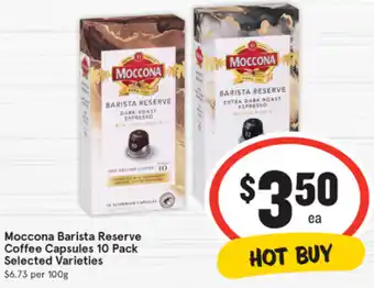 IGA Moccona Barista Reserve Coffee Capsules 10 Pack Selected Varieties offer
