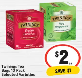 IGA Twinings Tea Bags 10 Pack Selected Varieties offer