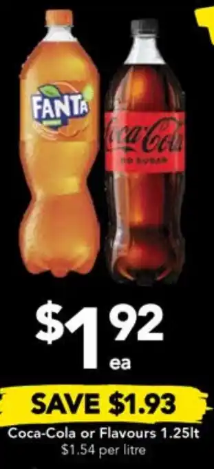 Drakes Coca-Cola or Flavours 1.25lt offer