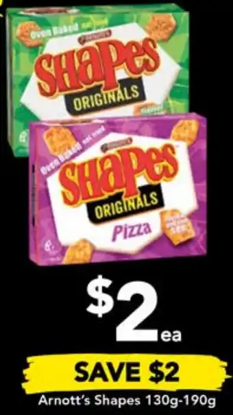 Drakes Arnott's Shapes 130g-190g offer