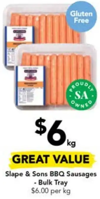 Drakes Slape & Sons BBQ Sausages - Bulk Tray offer
