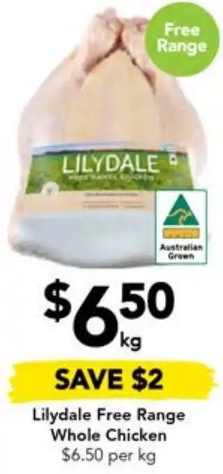 Drakes Lilydale Free Range Whole Chicken offer