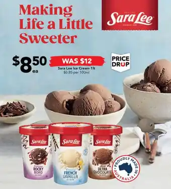 Drakes Sara Lee Ice Cream 1lt offer