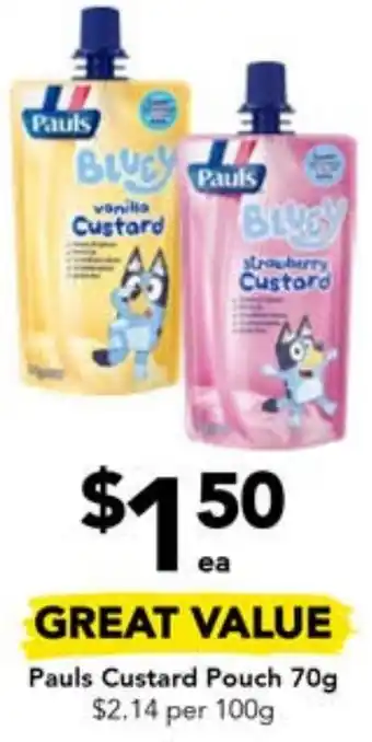 Drakes Pauls Custard Pouch 70g offer