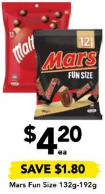 Drakes Mars Fun Size 132g-192g offer