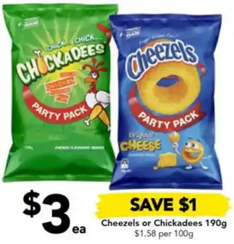 Drakes Cheezels or Chickadees 190g offer