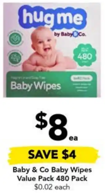 Drakes Baby & Co Baby Wipes Value Pack 480 Pack offer