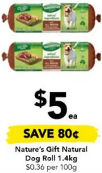 Drakes Nature's Gift Natural Dog Roll 1.4kg offer