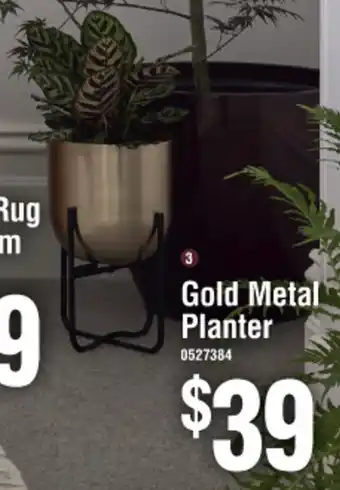 Bunnings Gold Metal Planter offer