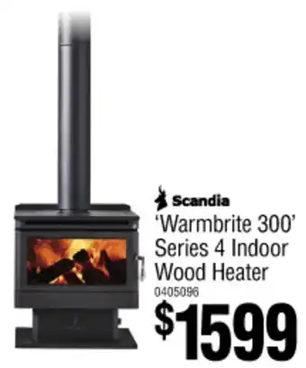Bunnings Scandia 'Warmbrite 300' Series 4 Indoor Wood Heater offer