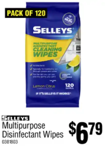 Bunnings SELLEYS Multipurpose Disinfectant Wipes offer