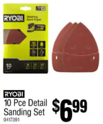 Bunnings RYOBI 10 Pce Detail Sanding Set offer