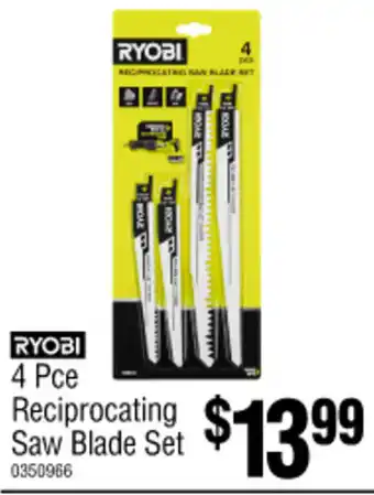 Bunnings RYOBI 4 Pce Reciprocating Saw Blade Set offer