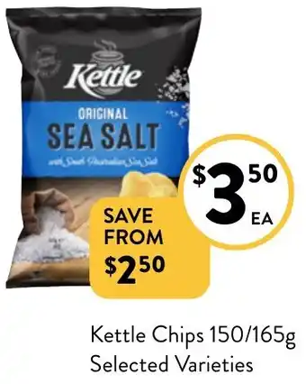 Foodworks Kettle Chips 150/165g Selected Varieties offer