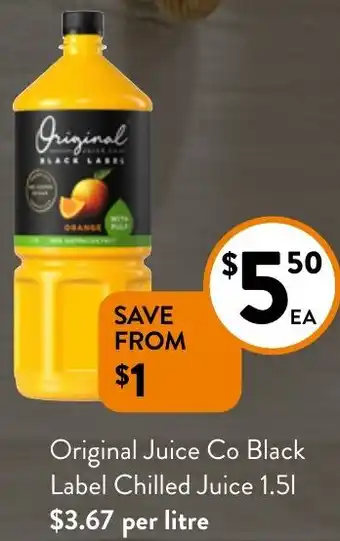 Foodworks Original Juice Co Black Label Chilled Juice 1.51 offer