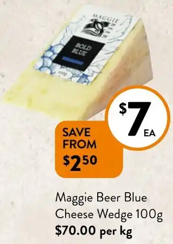 Foodworks Maggie Beer Blue Cheese Wedge 100g offer