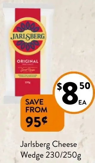 Foodworks Jarlsberg Cheese Wedge 230/250g offer