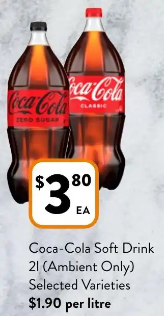 Foodworks Coca-Cola Soft Drink 21 Selected Varieties offer