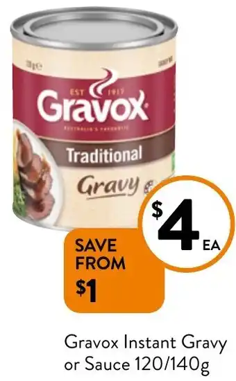 Foodworks Gravox Instant Gravy or Sauce 120/140g offer
