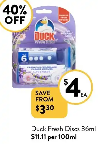 Foodworks Duck Fresh Discs 36ml offer