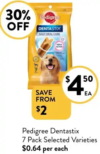 Foodworks Pedigree Dentastix 7 Pack Selected Varieties offer