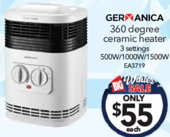 Cheap as Chips GERMANICA 360 degree ceramic heater offer