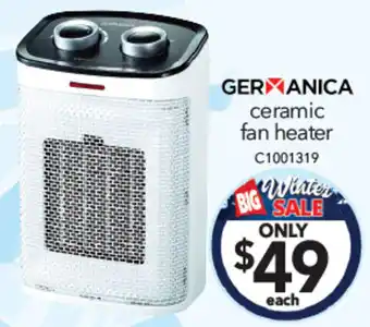 Cheap as Chips GERMANICA ceramic fan heater offer