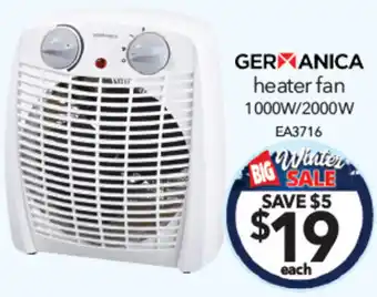 Cheap as Chips GERMANICA heater fan offer