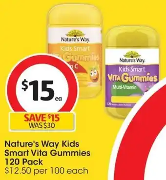 Coles Nature's Way Kids Smart Vita Gummies 120 Pack offer