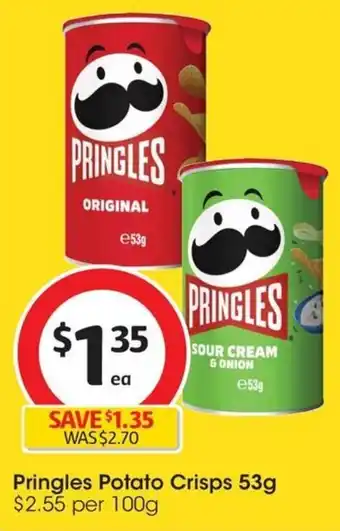 Coles Pringles Potato Crisps 53g offer