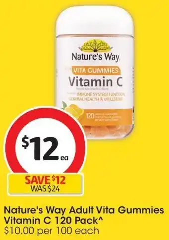 Coles Nature's Way Adult Vita Gummies Vitamin C 120 Pack offer