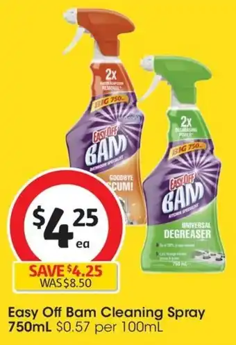 Coles Easy Off Bam Cleaning Spray 750mL offer