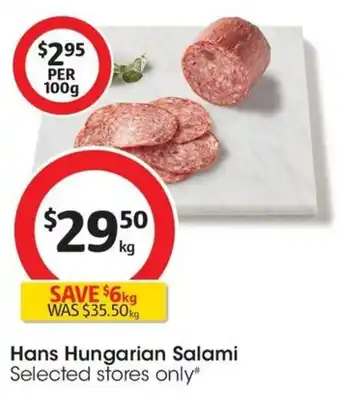 Coles Hans Hungarian Salami offer