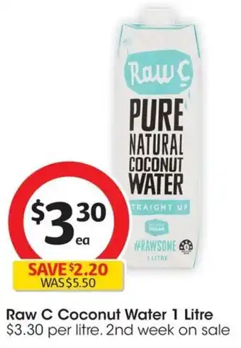 Coles Raw C Coconut Water 1 Litre offer