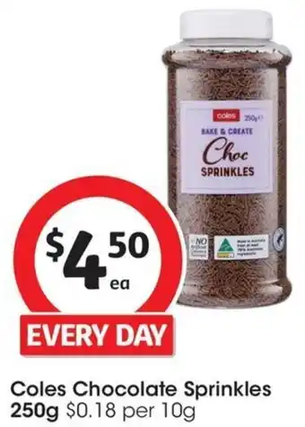 Coles Coles Chocolate Sprinkles 250g offer