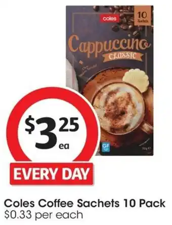 Coles Coles Coffee Sachets 10 Pack offer