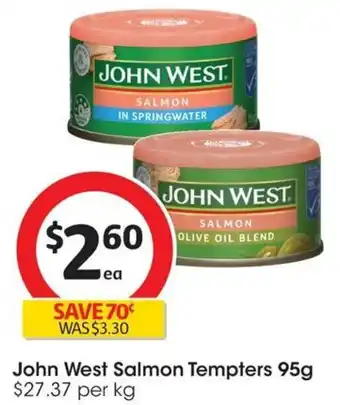 Coles John West Salmon Tempters 95g offer