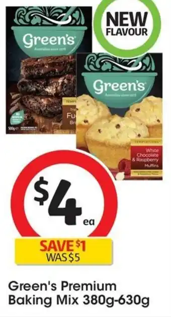 Coles Green's Premium Baking Mix 380g-630g offer