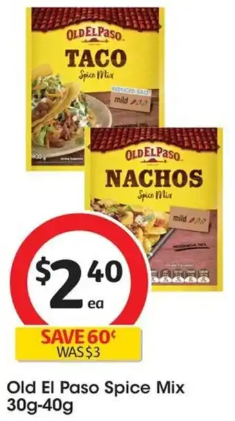 Coles Old El Paso Spice Mix 30g-40g offer