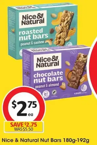 Coles Nice & Natural Nut Bars 180g-192g offer