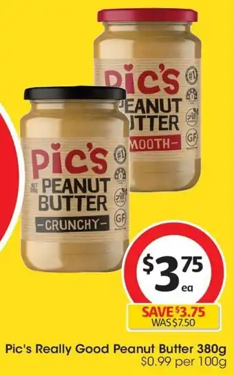 Coles Pic's Really Good Peanut Butter 380g offer