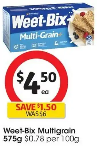 Coles Weet-Bix Multigrain 575g offer