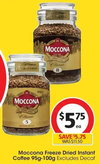 Coles Moccona Freeze Dried Instant Coffee 95g-100g offer