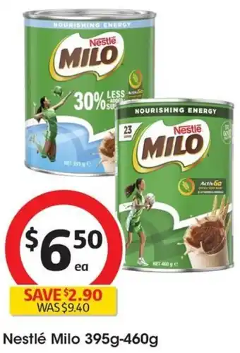 Coles Nestlé Milo 395g-460g offer